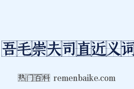 吾毛崇夫司直近义词是什么意思的图片